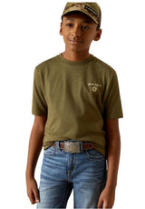 Ariat SS26 Boys Roped Diamond SS Tee Military Heather