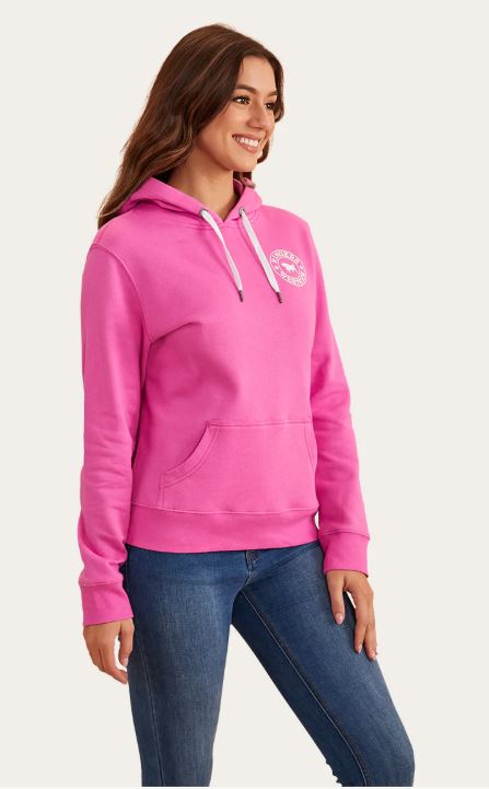 Ringers Western Womens Signature Bull Hoodie - Candy/White