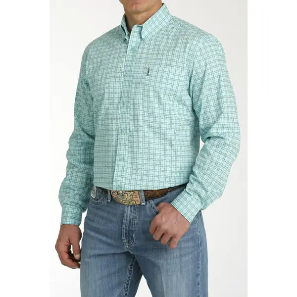 Cinch Mens Modern Fit Button Down Western Shirt - Mint