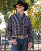 Cinch S53 Mens Red and Black Western Shirt