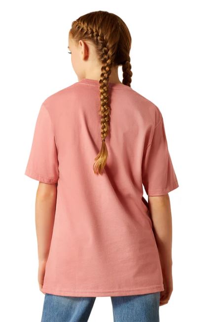 Ariat Girls Mini Cow Squad SS Tee Dusty Rose