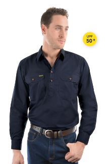 Hard Slog Men's Half Button Light Cotton Shirt