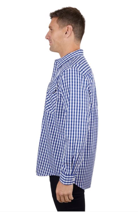 Thomas Cook Mens Denny 1/2 Button L/S Shirt Blue/White
