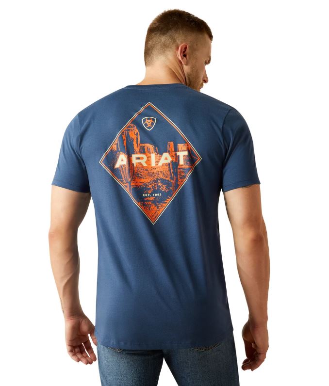 Ariat AW25 Mens Diamond Valley SS Tee Space Blue