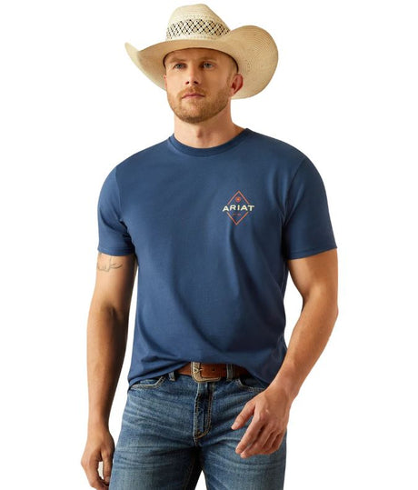 Ariat AW25 Mens Diamond Valley SS Tee Space Blue