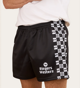 Ringers Western AW26 Black and White Check Footy Shorts