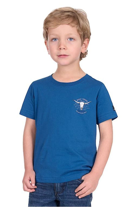Pure Western SS25 Kids Frank SS Tee- Denim