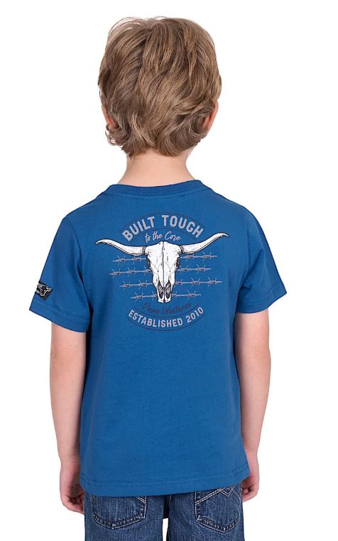 Pure Western SS25 Kids Frank SS Tee- Denim