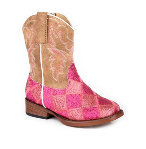 Roper Toddler Glitter Blocks Pink/Tan