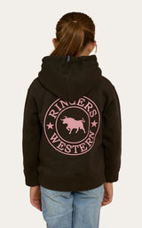 Ringers Western Kids Signature Bull Hoodie Charcoal/Rosey