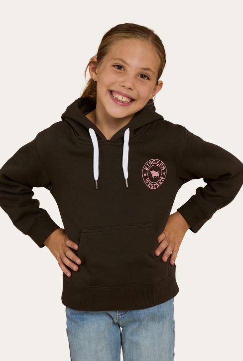 Ringers Western Kids Signature Bull Hoodie Charcoal/Rosey