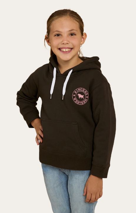 Ringers Western Kids Signature Bull Hoodie Charcoal/Rosey
