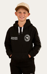 Ringers Western Kids Jackaroo Flag Pullover Hoodie Black