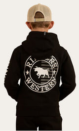 Ringers Western Kids Jackaroo Flag Pullover Hoodie Black
