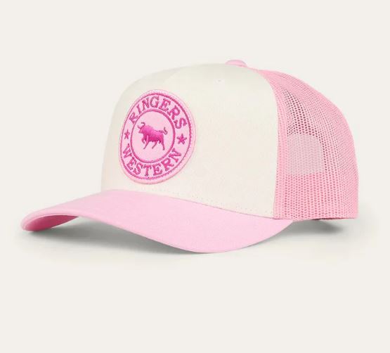 Ringers Western Kids Signature Bull Trucker Cap - Pastel Pink