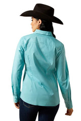 Ariat W26 Women's Wrinkle Resistant Kirby LS Shirt Aqua Sea