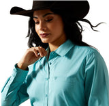 Ariat W26 Women's Wrinkle Resistant Kirby LS Shirt Aqua Sea