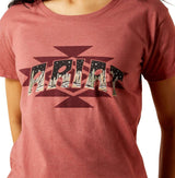 Ariat AW26 Womens Southwest Logo Landscape Red Clay Heather T-Shirt