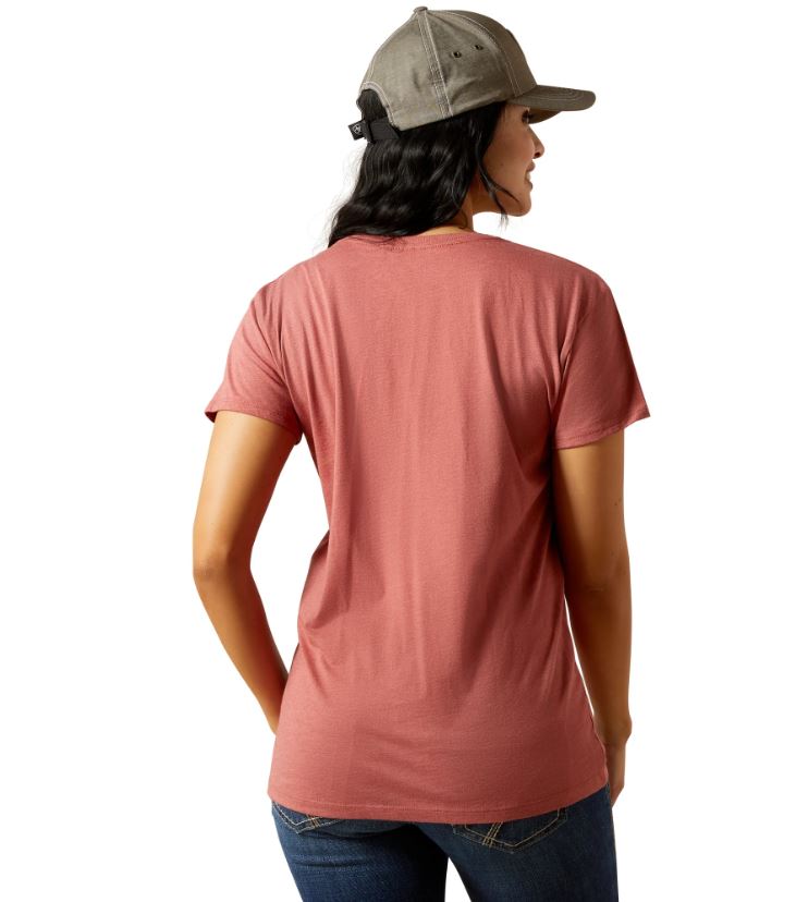 Ariat AW26 Womens Southwest Logo Landscape Red Clay Heather T-Shirt