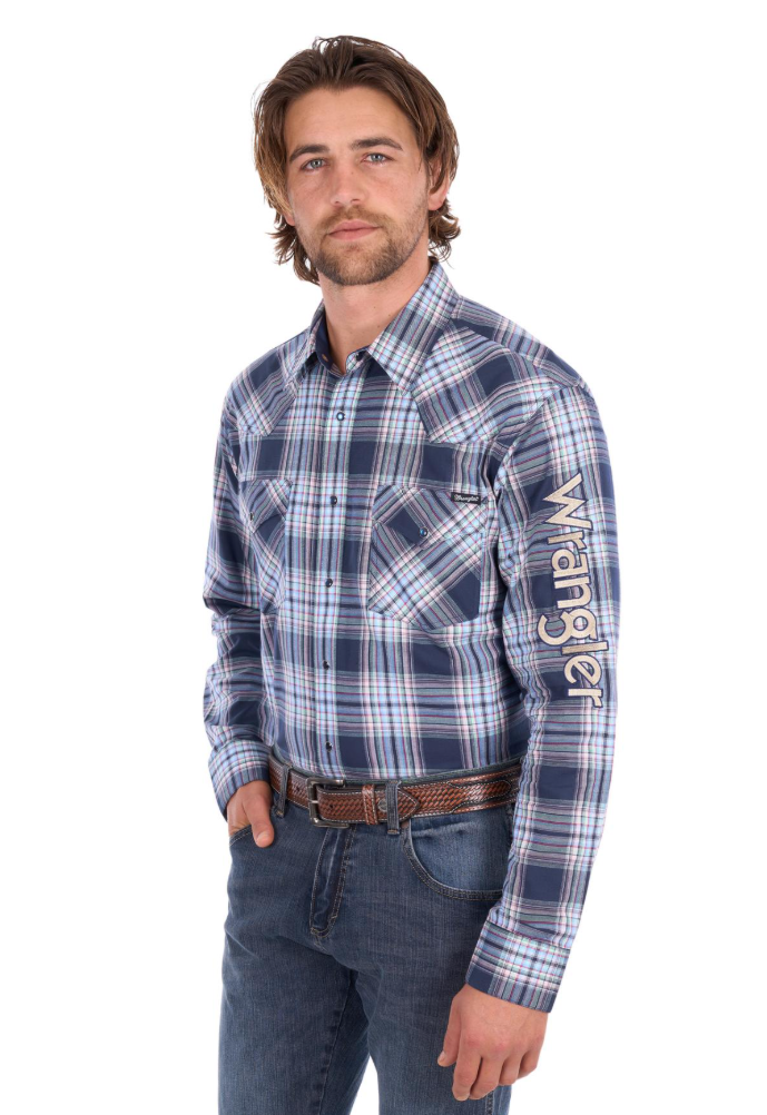 Wrangler Mens Mario Logo LS Shirt