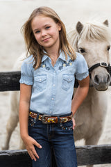 Pure Western SS27 Girls Martha SS Shirt Chambray