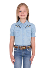 Pure Western SS27 Girls Martha SS Shirt Chambray