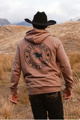 Ringers Western Mens Signature Bull Pullover Hoodie - Almond/Black