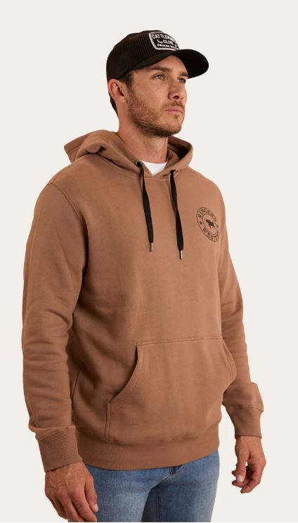 Ringers Western Mens Signature Bull Pullover Hoodie - Almond/Black