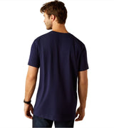 Ariat S25 Mens Vertical Logo SS Tee Classic Blue/White