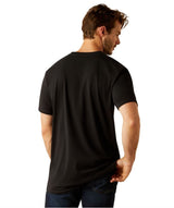 Ariat S25 Mens Vertical Logo SS Tee Black/Ebony Black