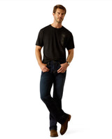 Ariat S25 Mens Vertical Logo SS Tee Black/Ebony Black