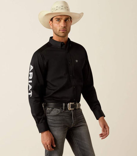 Ariat S25 Mens Team Logo Twill Shirt Black/Grey