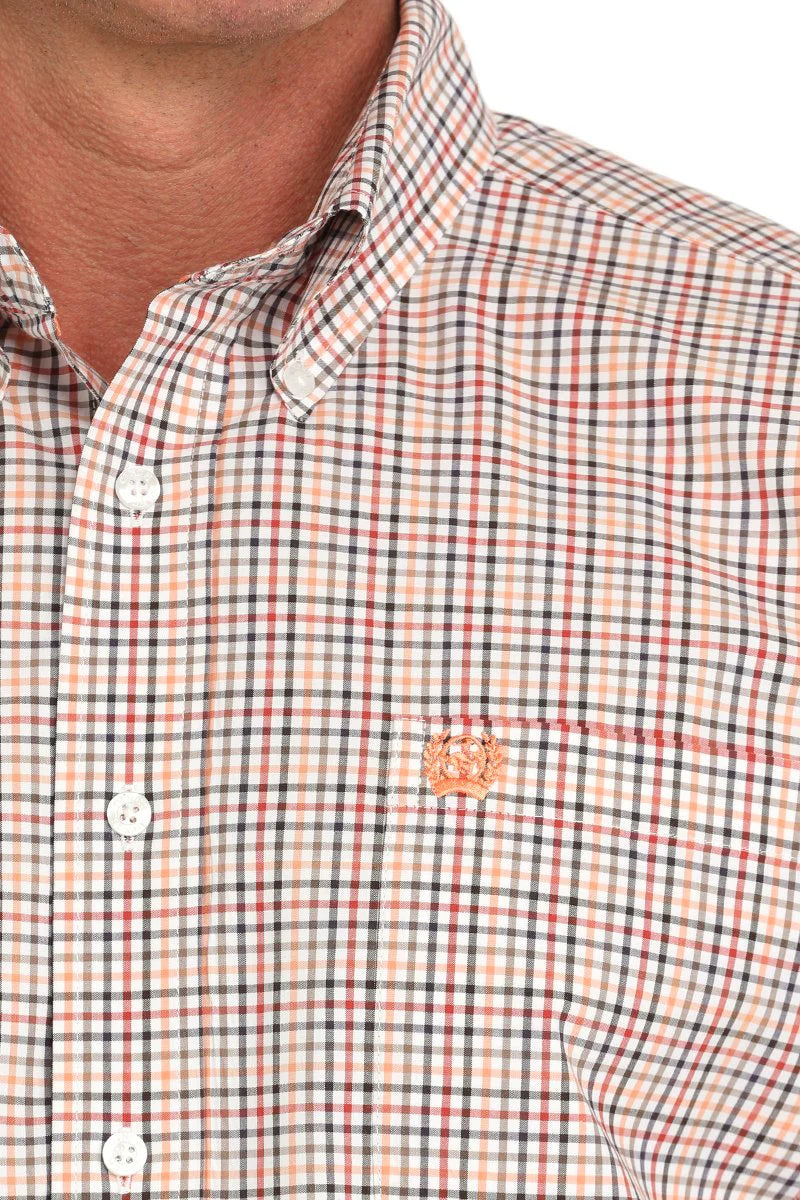 Cinch Mens Western Shirt White Multi Check