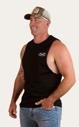Ringers Western SS25 Mens Mud Sweat and Beers Muscle Tank Black