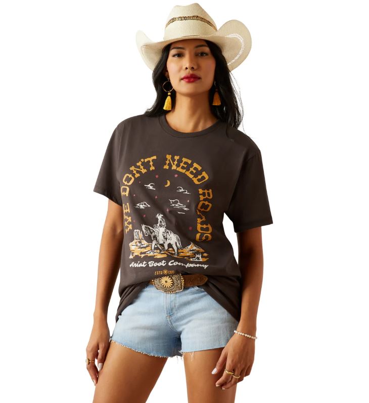 Ariat AW25 Women's No Roads SS Tee Vintage Black