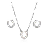 Montana Silversmith Delicate Glamour Opal Horseshoe Set