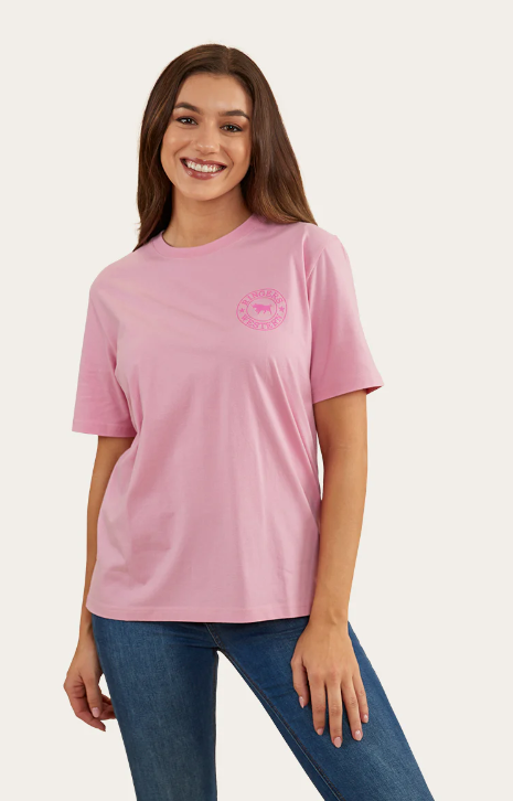 Ringers Western Signature Bull Loose Fit Womens T-Shirt Pastel Pink/Candy