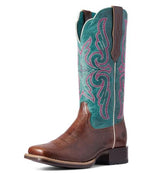 Ariat Women's Primera Stretch Fit Barrel Brown/Antique Teal
