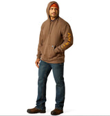 Ariat W25 Mens Rebar Graphic Hoodie Chocolate Chip/Coffee Bean