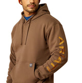 Ariat W25 Mens Rebar Graphic Hoodie Chocolate Chip/Coffee Bean