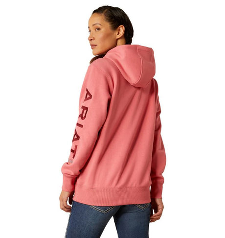 Ariat W25 Womens Rebar Graphic Hoodie Desert Rose/Tibetan Red