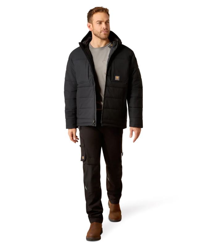 Ariat W25 Mens Rebar Winter Valiant Ripstop Insulated Jacket Black