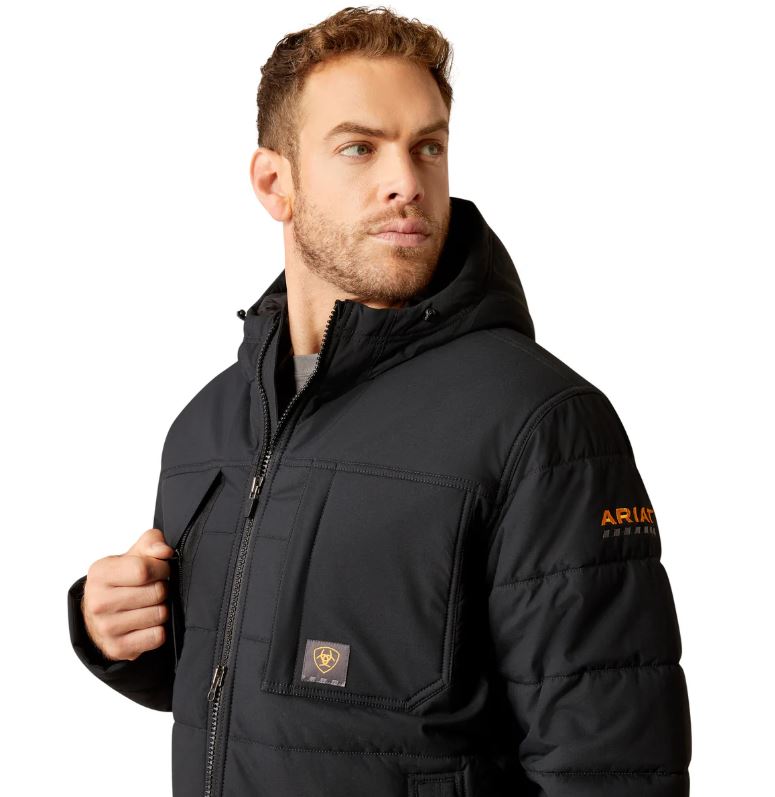 Ariat W25 Mens Rebar Winter Valiant Ripstop Insulated Jacket Black