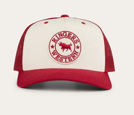 Ringers Western Signature Bull Trucker Cap - Red/Off White