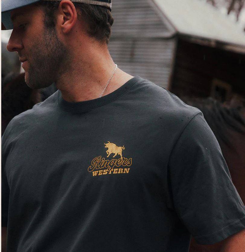 Ringers Western SS26 Wedge-tail Rampage Mens Loose fit T-Shirt Charcoal