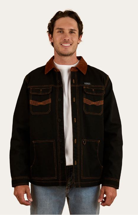 Ringers Western Mens Riverglen Overshirt - Washed Black