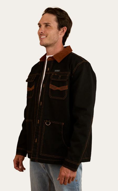 Ringers Western Mens Riverglen Overshirt - Washed Black