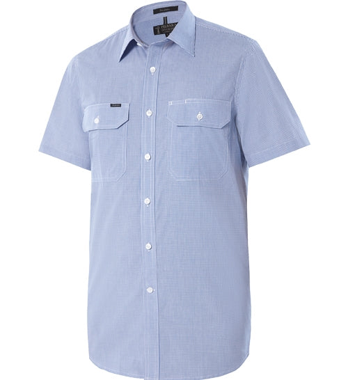 Pilbara Men's Check Dual Pocket Short Sleeve Shirt