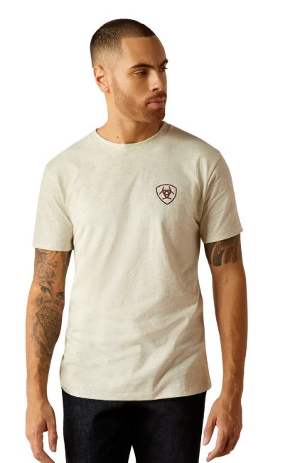 Ariat SS24 Mens Rodeo Proud SS Tee Oatmeal Heather