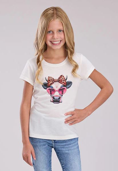 Roper Girls Five Star Collection SS Tee Solid White